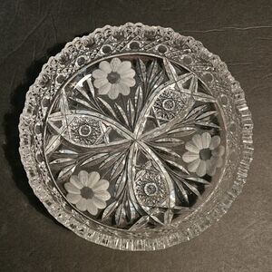 RARE Gorgeous American Brilliant Period Hand Cut Crystal Bowl w/Floral Motif